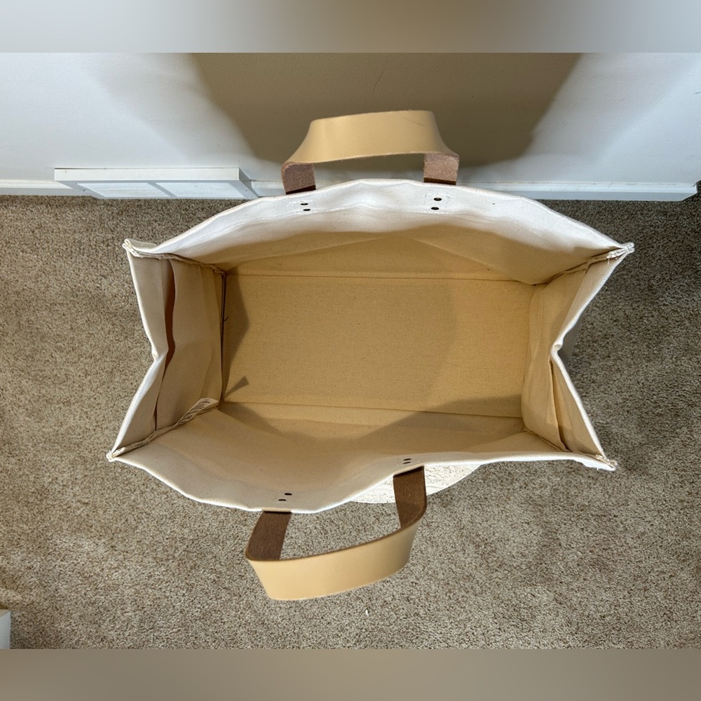 BF Blackberry Farm Canvas Tote with Leather Handles Smile Southern - Picture 4 of 11